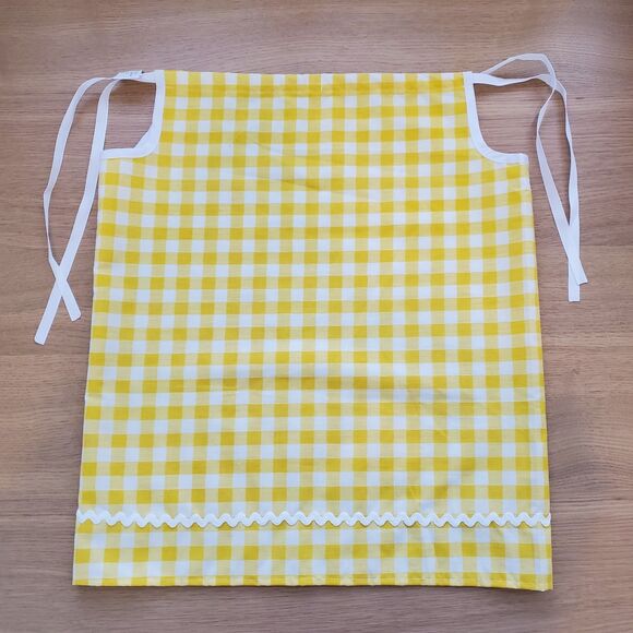 Girl's Vintage 70s Yellow Gingham Dress - Picture 2 of 4